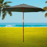 Instahut Umbrella Outdoor Pole Umbrellas Stand Sun Beach Garden Deck Charcoal 3M