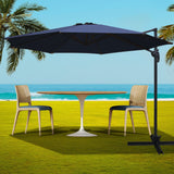 Instahut 3M Roma Outdoor Furniture Garden Umbrella 360 Degree Navy