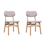 Artiss Set of 2 Dining Chairs Retro Replica Kitchen Cafe Wood Chair Fabric Pad Beige