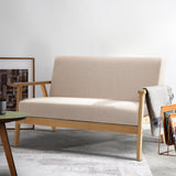 Artiss 2 Seater Fabric Sofa Chair - Beige