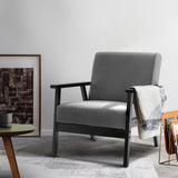 Artiss Fabric Dining Armchair - Black & Grey