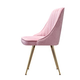 Artiss Set of 2 Dining Chairs Retro Chair Cafe Kitchen Modern Iron Legs Velvet Pink