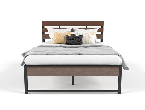 Ora Wooden and Metal Bed Frame King