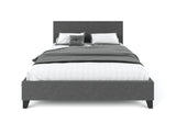 Pale Fabric Bed Frame - Charcoal Queen