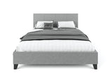 Pale Fabric Bed Frame - Grey Queen