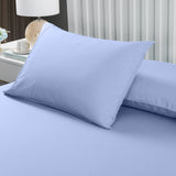 Royal Comfort 2000TC 3 Piece Fitted Sheet and Pillowcase Set Bamboo Cooling Double Light Blue