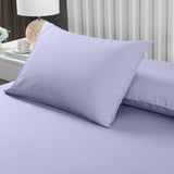 Royal Comfort 2000TC 3 Piece Fitted Sheet and Pillowcase Set Bamboo Cooling Double Lilac Grey