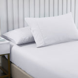 Royal Comfort 2000TC 3 Piece Fitted Sheet and Pillowcase Set Bamboo Cooling Double White