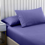 Royal Comfort 2000TC 3 Piece Fitted Sheet and Pillowcase Set Bamboo Cooling Queen Royal Blue