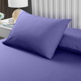 Royal Comfort 2000TC 3 Piece Fitted Sheet and Pillowcase Set Bamboo Cooling Queen Royal Blue