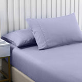 Royal Comfort 2000TC 3 Piece Fitted Sheet and Pillowcase Set Bamboo Cooling King Lilac Grey