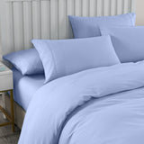 Royal Comfort 2000TC 6 Piece Bamboo Sheet & Quilt Cover Set Cooling Breathable Double Light Blue