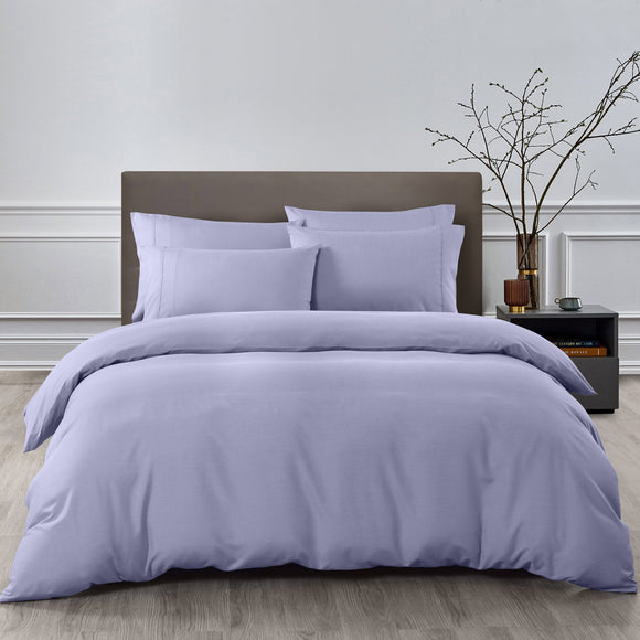 Royal Comfort 2000TC 6 Piece Bamboo Sheet & Quilt Cover Set Cooling Breathable Double Lilac Grey