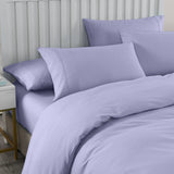 Royal Comfort 2000TC 6 Piece Bamboo Sheet & Quilt Cover Set Cooling Breathable Double Lilac Grey