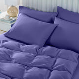 Royal Comfort 2000TC 6 Piece Bamboo Sheet & Quilt Cover Set Cooling Breathable Double Royal Blue