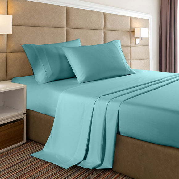 Casa Decor 2000 Thread Count Bamboo Cooling Sheet Set Ultra Soft Bedding Double Aqua