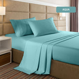 Casa Decor 2000 Thread Count Bamboo Cooling Sheet Set Ultra Soft Bedding Double Aqua