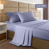 Casa Decor 2000 Thread Count Bamboo Cooling Sheet Set Ultra Soft Bedding Double Lilac Grey