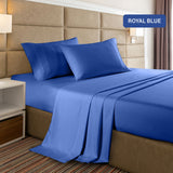 Casa Decor 2000 Thread Count Bamboo Cooling Sheet Set Ultra Soft Bedding Queen Royal Blue