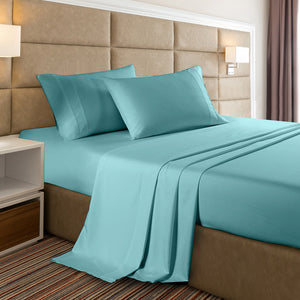 Casa Decor 2000 Thread Count Bamboo Cooling Sheet Set Ultra Soft Bedding King Single Aqua