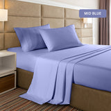 Casa Decor 2000 Thread Count Bamboo Cooling Sheet Set Ultra Soft Bedding King Single Mid Blue