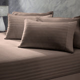 Royal Comfort 1200 Thread Count 3 Piece Combo Set 100% Egyptian Cotton Striped Double Charcoal