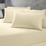 Royal Comfort 1200 Thread Count 3 Piece Combo Set 100% Egyptian Cotton Striped Queen Sand