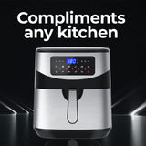 Kitchen Couture 12 Litre Air Fryer Multifunctional LCD One Touch Display Silver  Silver