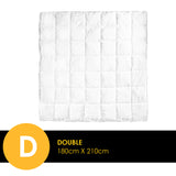 Royal Comfort Bamboo Blend Quilt 250GSM Luxury Doona Duvet 100% Cotton Cover Double White