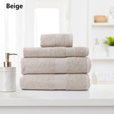 Royal Comfort 4 Piece Cotton Bamboo Towel Set 450GSM Luxurious Absorbent Plush  Beige