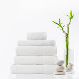 Royal Comfort 5 Piece Cotton Bamboo Towel Set 450GSM Luxurious Absorbent Plush  White