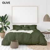 Balmain 1000 Thread Count Hotel Grade Bamboo Cotton Quilt Cover Pillowcases Set Queen Olive