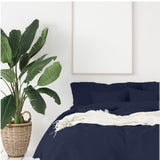 Balmain 1000 Thread Count Hotel Grade Bamboo Cotton Quilt Cover Pillowcases Set Queen Royal Blue