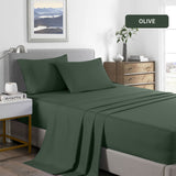 Royal Comfort 2000 Thread Count Bamboo Cooling Sheet Set Ultra Soft Bedding Queen Olive