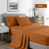 Royal Comfort 2000 Thread Count Bamboo Cooling Sheet Set Ultra Soft Bedding King Rust