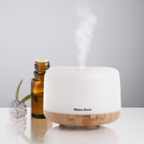 Milano Decor Mood Light Diffuser 500ml Ultrasonic Humidifier With 3 Pack Oils 500ml Light Wood