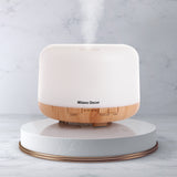 Milano Decor Mood Light Diffuser 500ml Ultrasonic Humidifier With 3 Pack Oils 500ml Light Wood