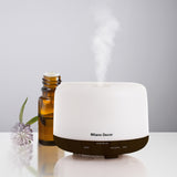 Milano Decor Mood Light Diffuser 500ml Ultrasonic Humidifier With 3 Pack Oils 500ml Dark Wood