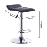 Milano Decor Daisy Adjustable Barstool Black Low Back Swivel Chrome PU Leather  Black