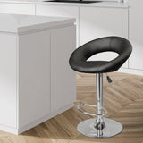 Milano Decor Delilah Height Adjustable Barstool Black Circular Arc Swivel Chrome  Black