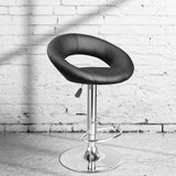 Milano Decor Delilah Height Adjustable Barstool Black Circular Arc Swivel Chrome  Black