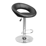 Milano Decor Delilah Height Adjustable Barstool Black Circular Arc Swivel Chrome  Black