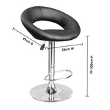 Milano Decor Delilah Height Adjustable Barstool Black Circular Arc Swivel Chrome  Black