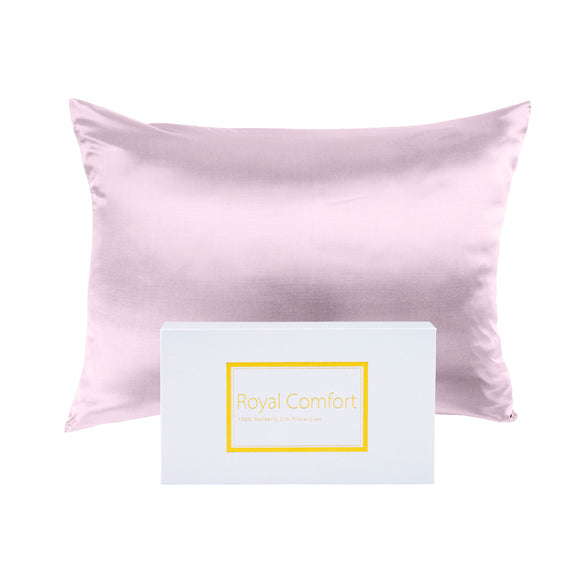 Royal Comfort Pure Silk Pillow Case 100% Mulberry Silk Hypoallergenic Pillowcase 51 x 76 cm Lilac