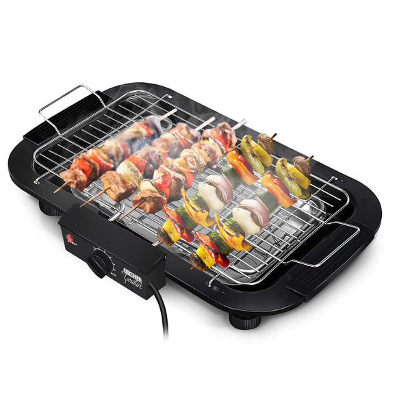 Kitchen Couture Teppanyaki Grill Electric Non Stick BBQ Table Top Black  Black