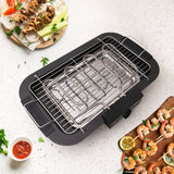 Kitchen Couture Teppanyaki Grill Electric Non Stick BBQ Table Top Black  Black