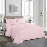 Royal Comfort 1200 Thread Count Sheet Set 4 Piece Ultra Soft Satin Weave Finish Double Soft Pink