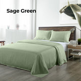 Royal Comfort Bamboo Blended Sheet & Pillowcases Set 1000TC Ultra Soft Bedding Queen Sage Green