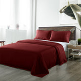 Royal Comfort Bamboo Blended Sheet & Pillowcases Set 1000TC Ultra Soft Bedding Queen Malaga Wine