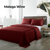 Royal Comfort Bamboo Blended Sheet & Pillowcases Set 1000TC Ultra Soft Bedding Queen Malaga Wine